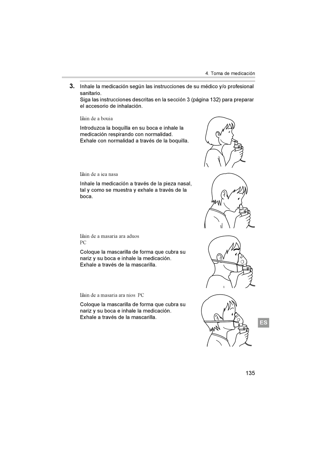 Omron ne-c801 manual 135, Utilización de la boquilla 