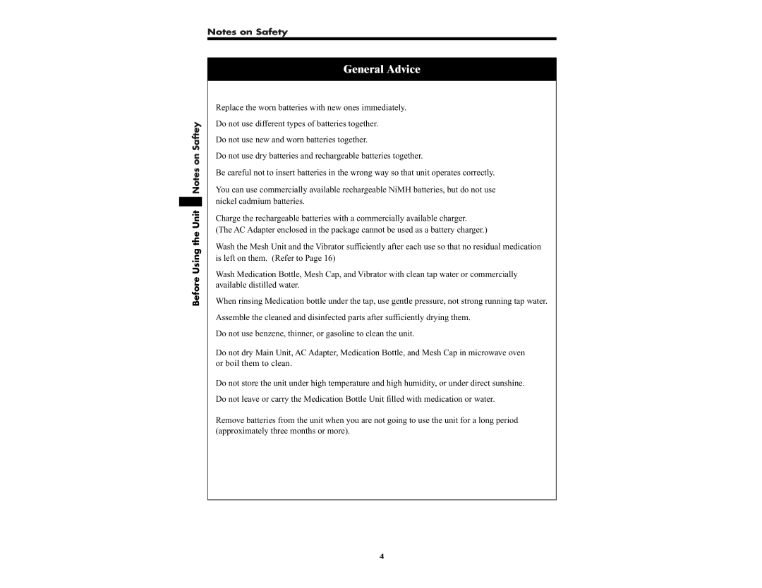 Omron NE-U22V manual General Advice, Before Using the Unit Notes on Saftey 