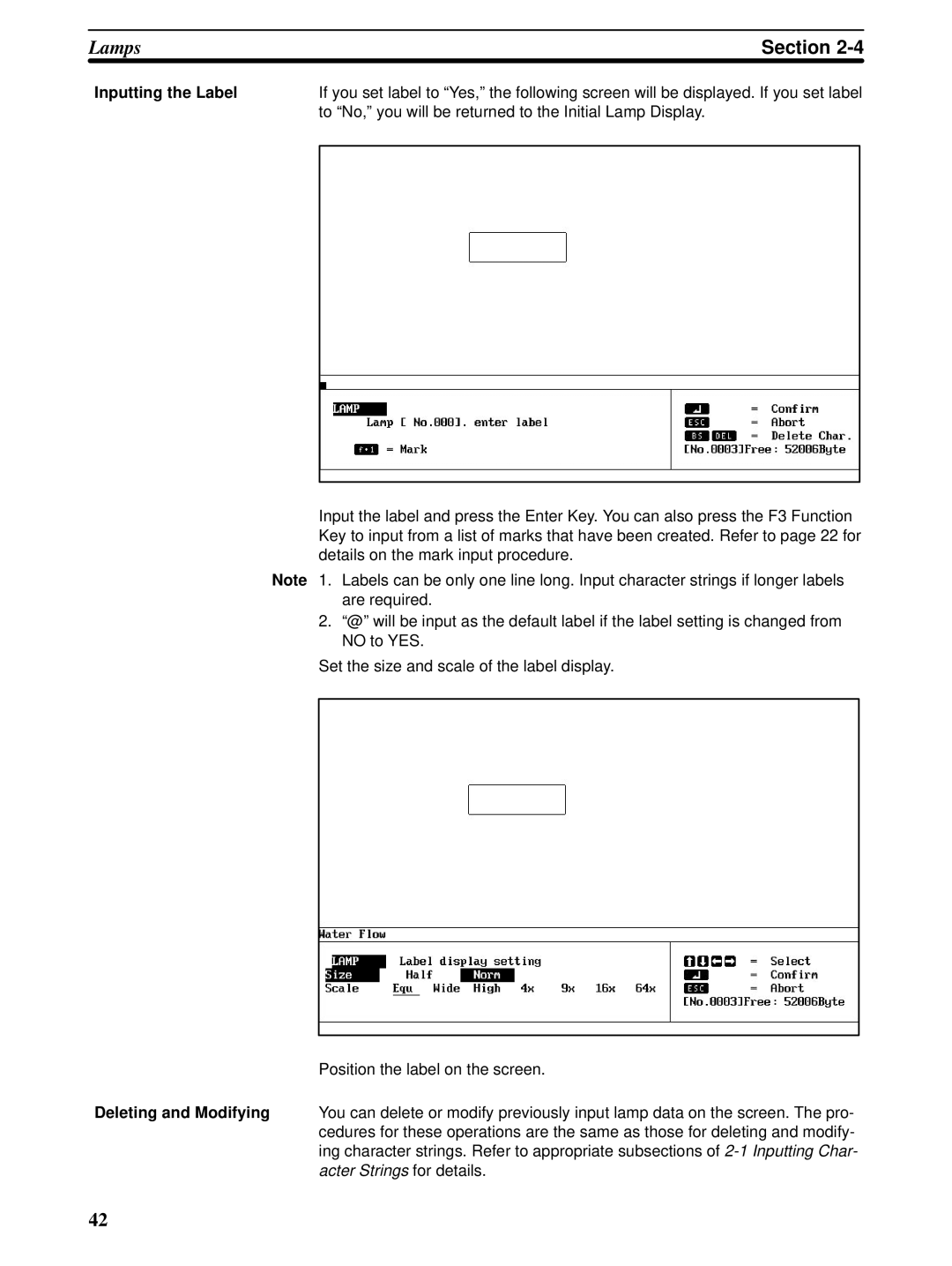 Omron NT20M, NT-series, NT600M manual Inputting the Label 