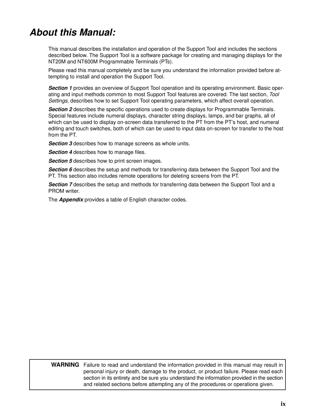 Omron NT600M, NT-series, NT20M manual About this Manual 