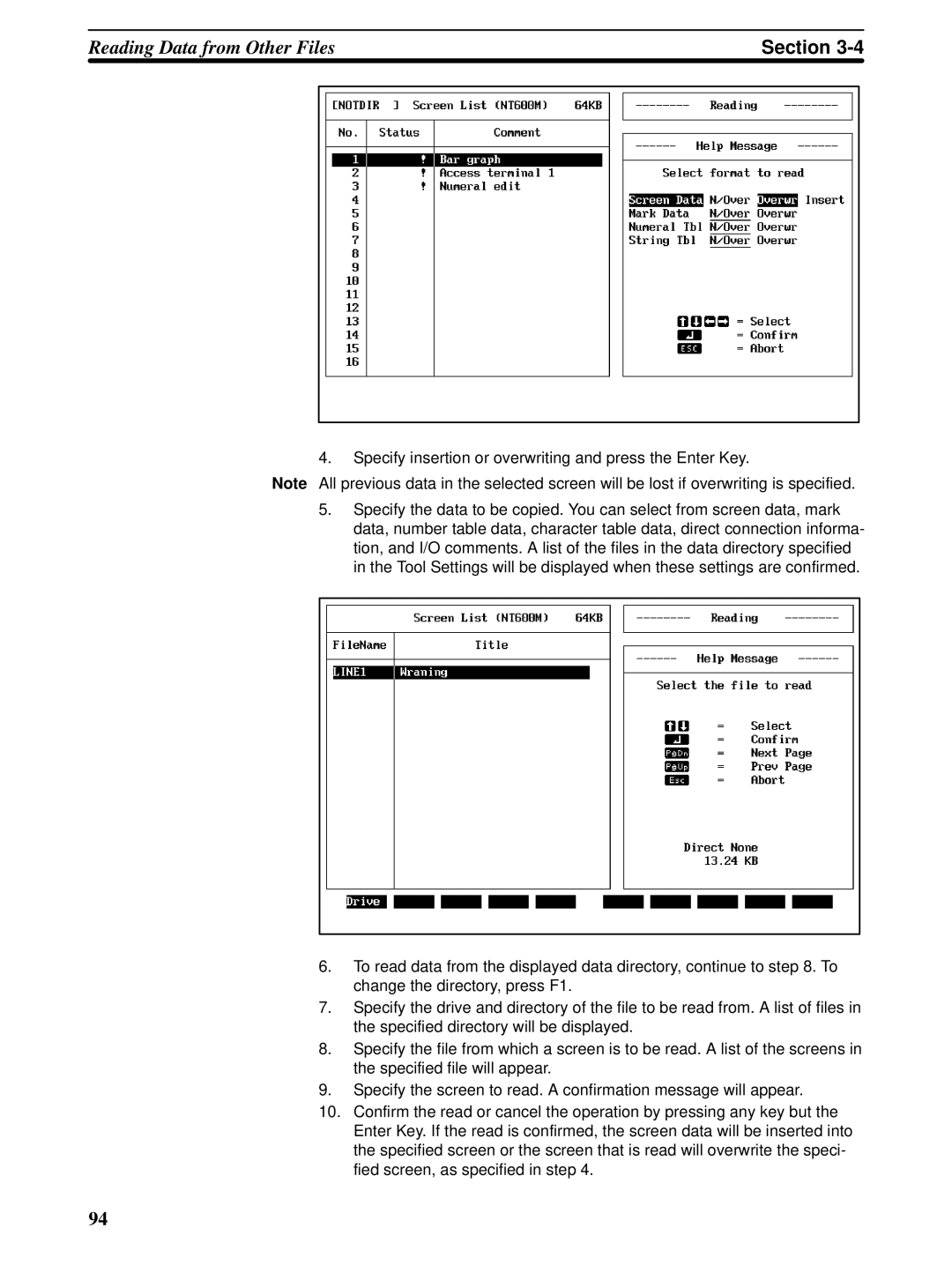 Omron NT600M, NT-series, NT20M manual Section 