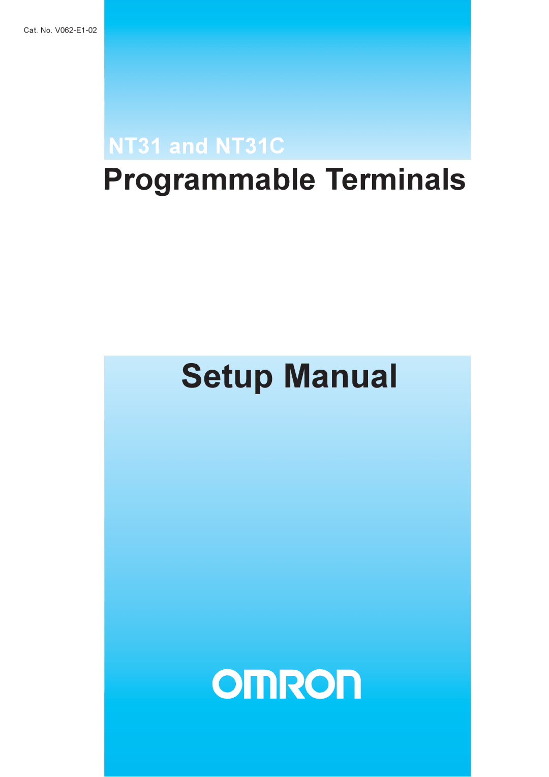 Omron NT31 NT31C manual Setup Manual 