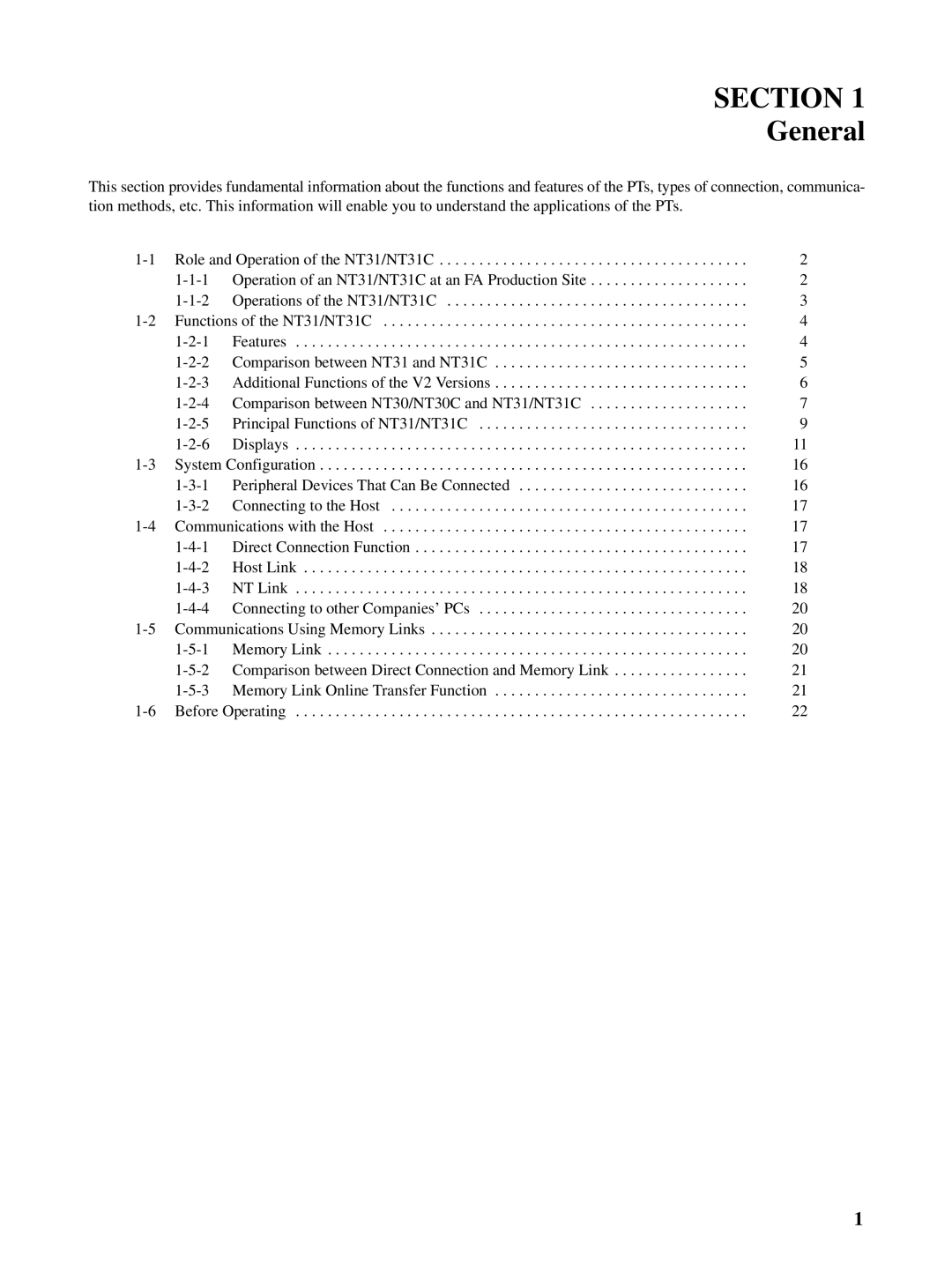 Omron NT31 NT31C manual Section 