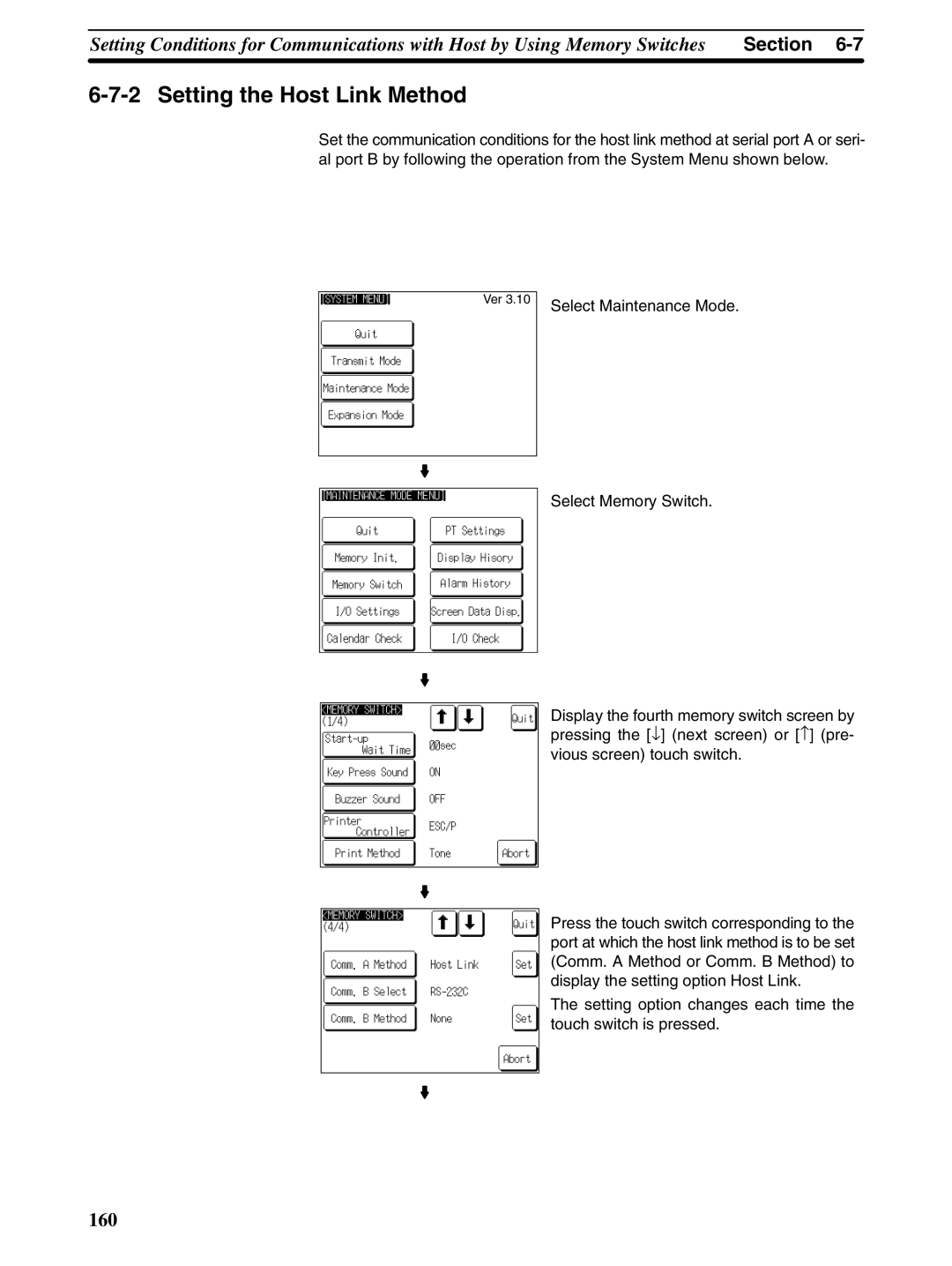 Omron NT31 NT31C manual Setting the Host Link Method 