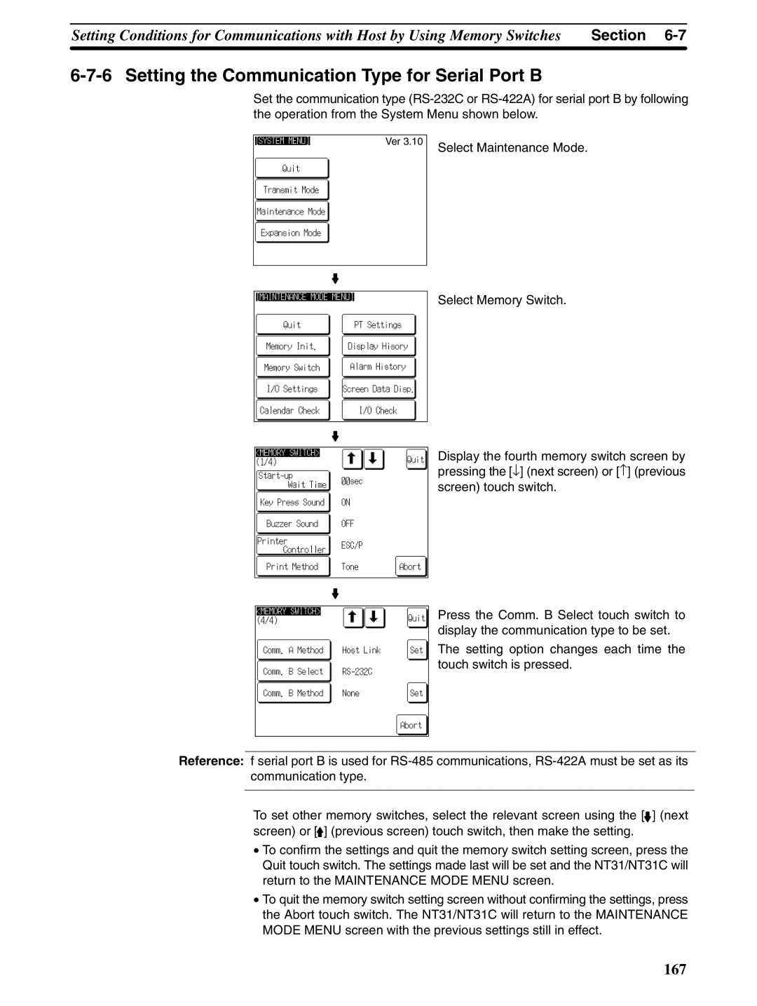 Omron NT31 NT31C manual Setting the Communication Type for Serial Port B, Select Maintenance Mode 