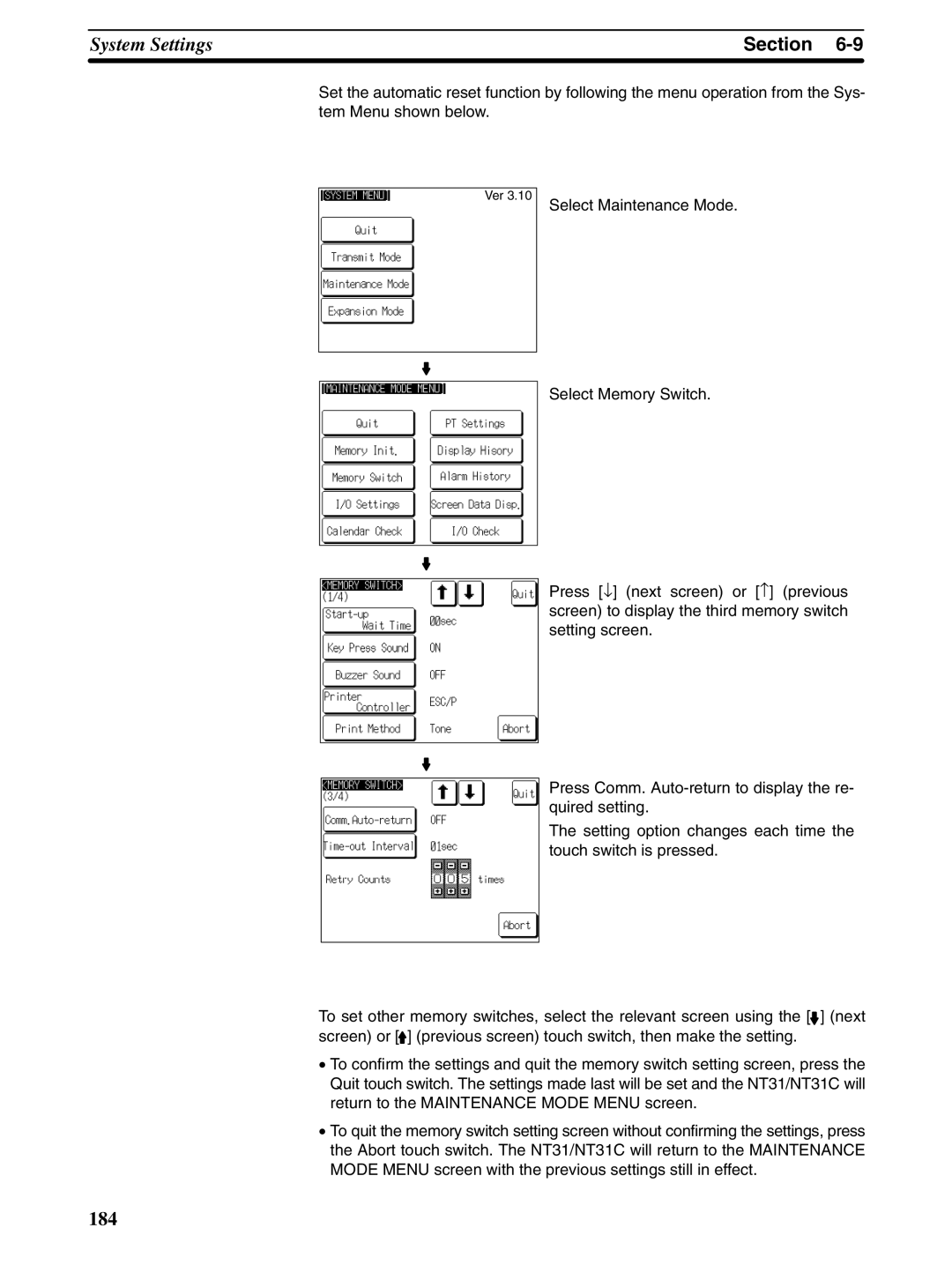 Omron NT31 NT31C manual 184 