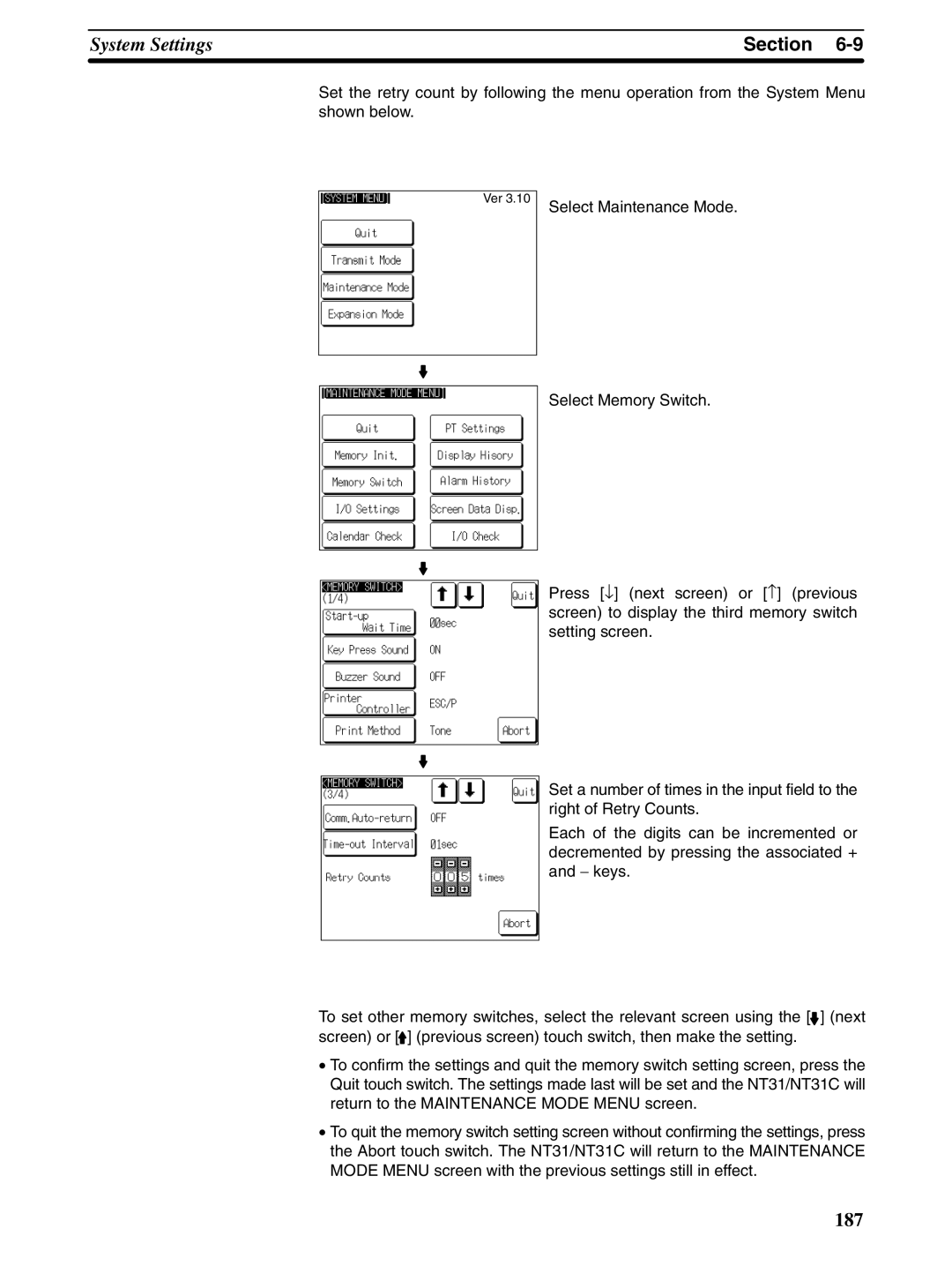 Omron NT31 NT31C manual 187 