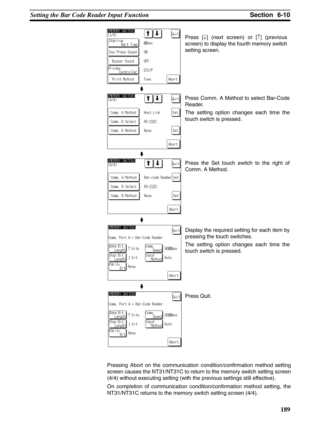 Omron NT31 NT31C manual 189 