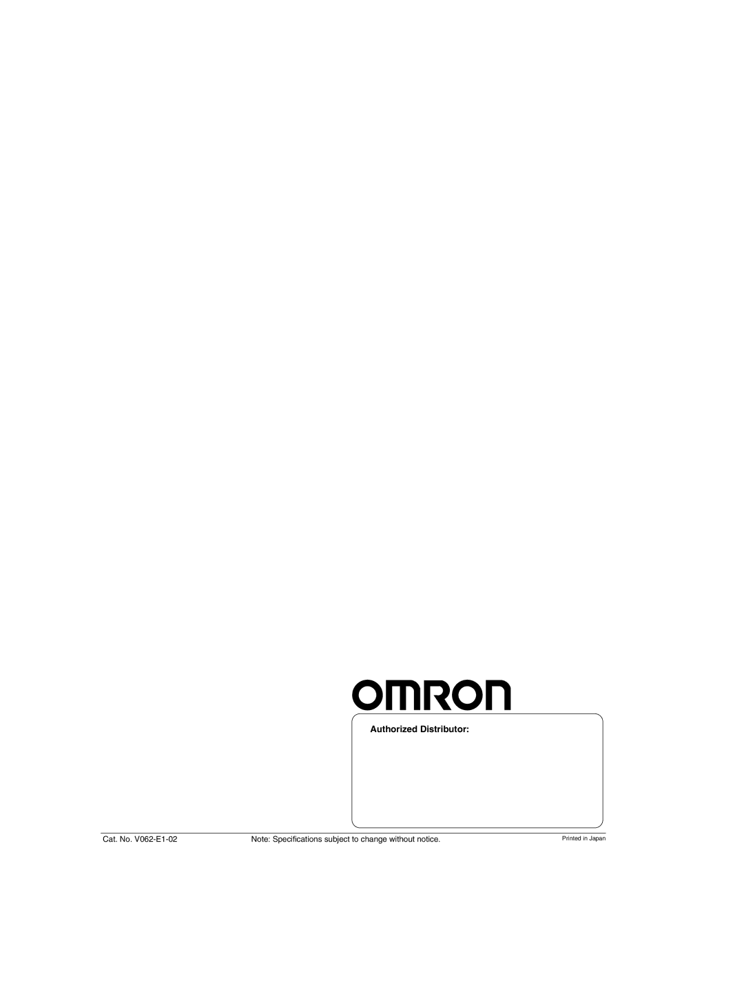 Omron NT31 NT31C manual Authorized Distributor 