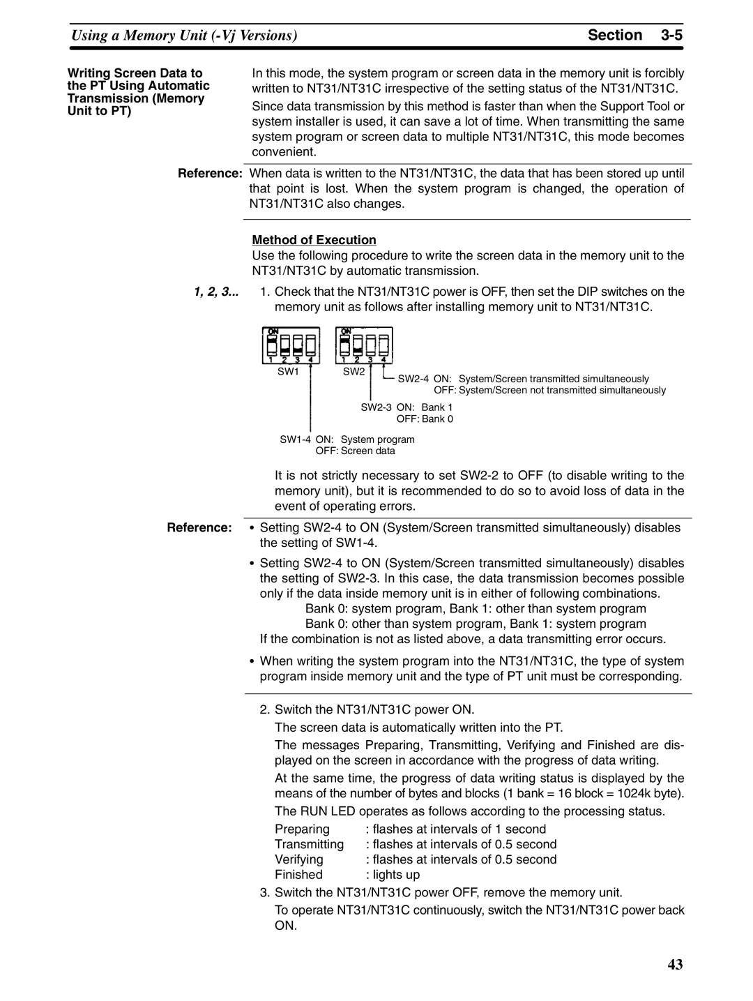 Omron NT31 NT31C manual Section 