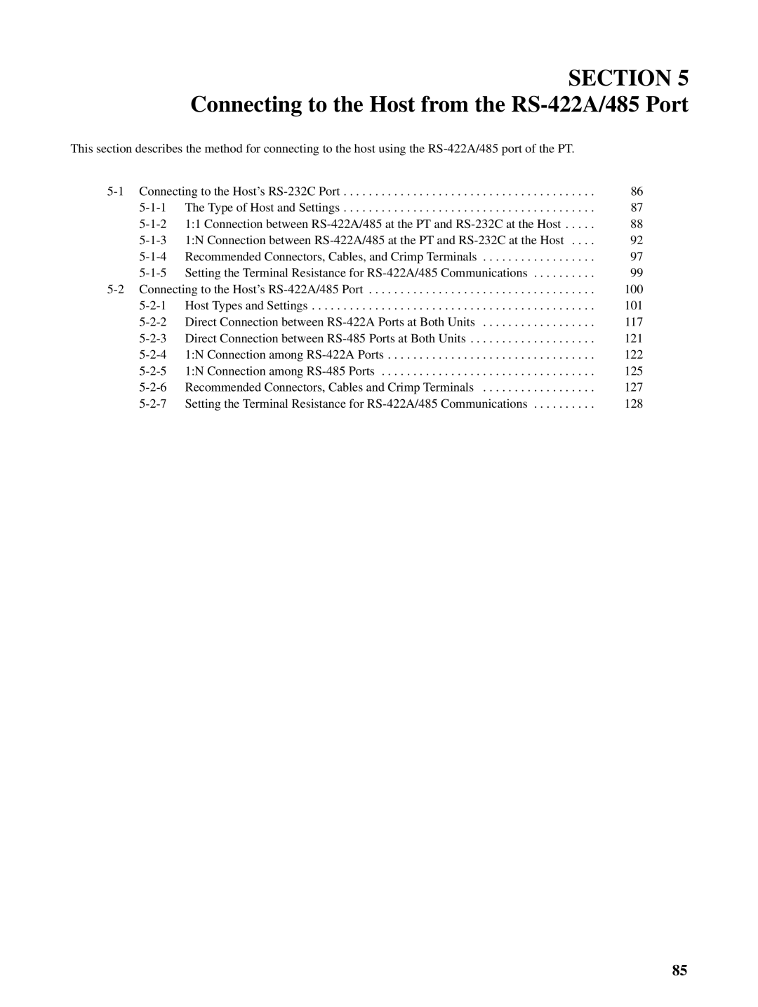 Omron NT31 NT31C manual Connecting to the Host from the RS-422A/485 Port 