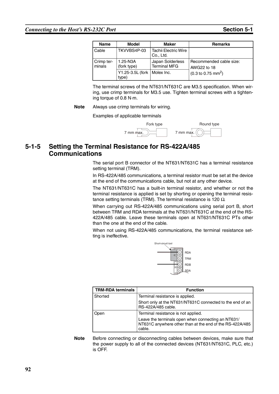 Omron NT631C manual TKVVBS4P-03 