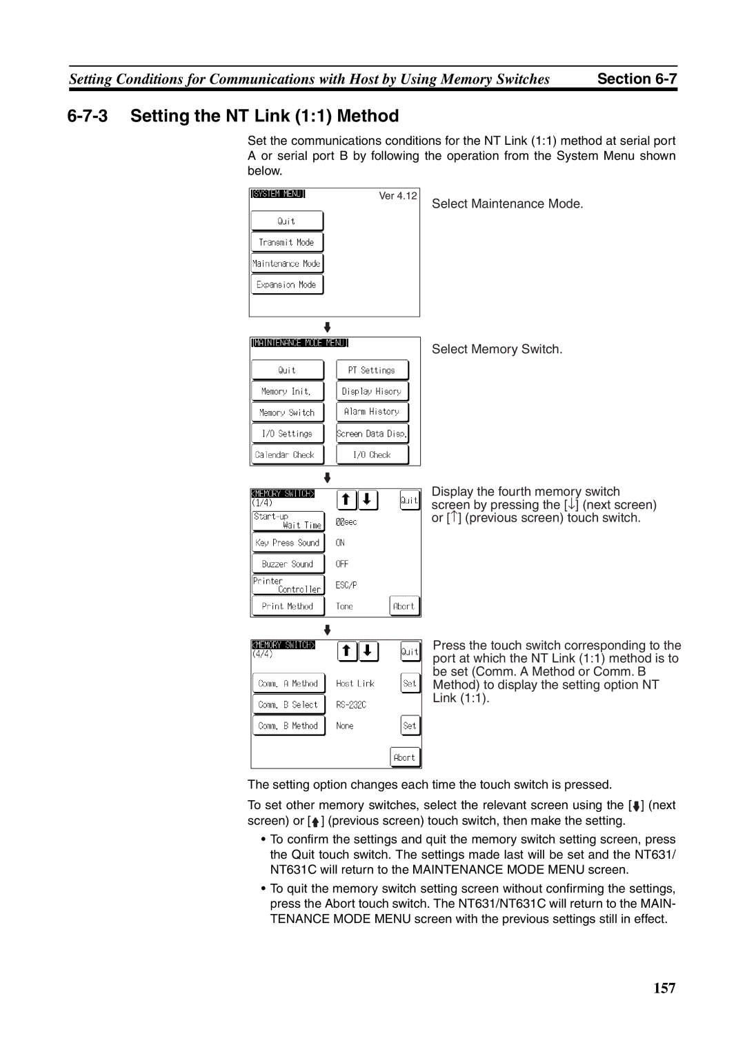 Omron NT631C manual Setting the NT Link 11 Method 