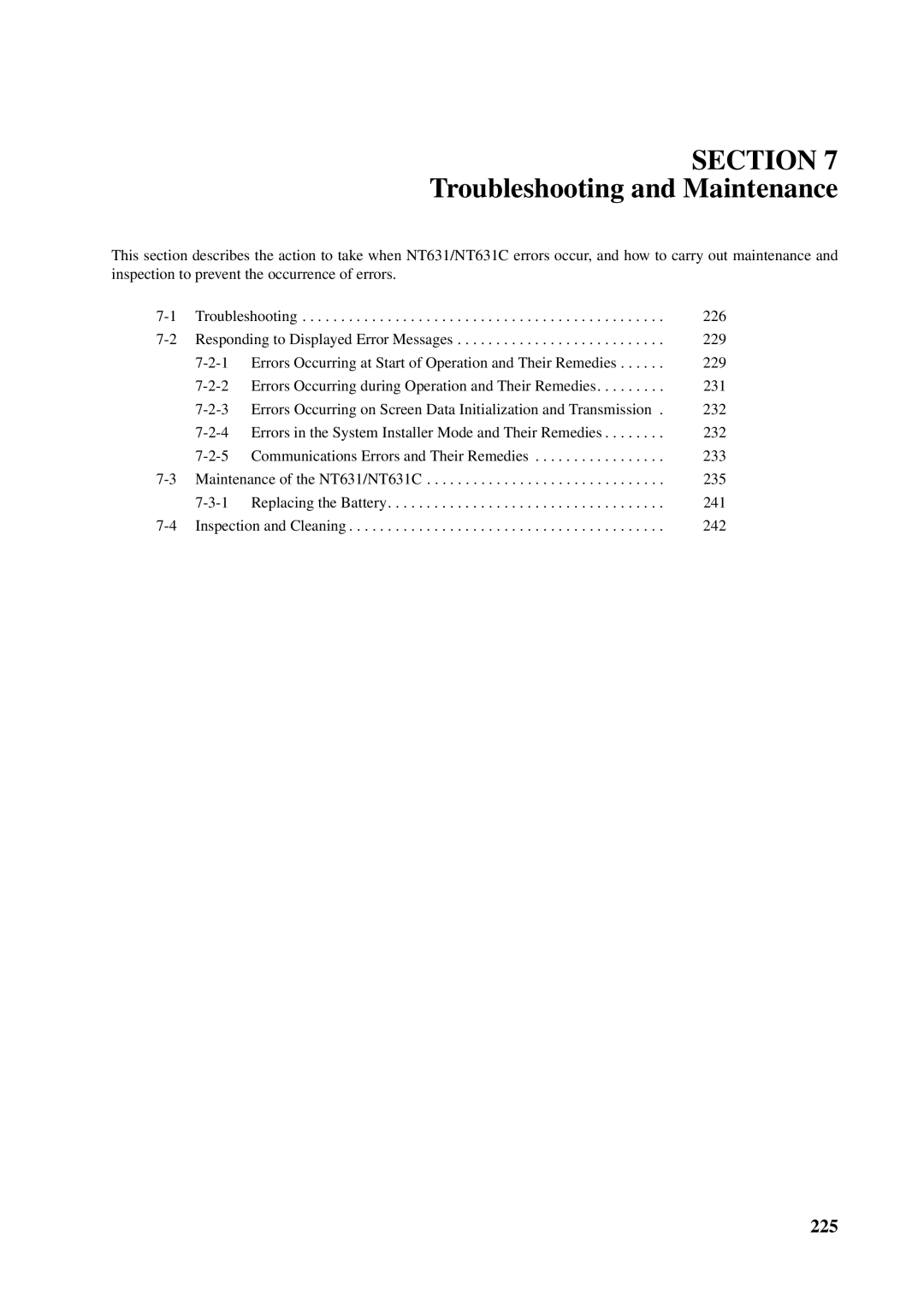 Omron NT631C manual Troubleshooting and Maintenance 