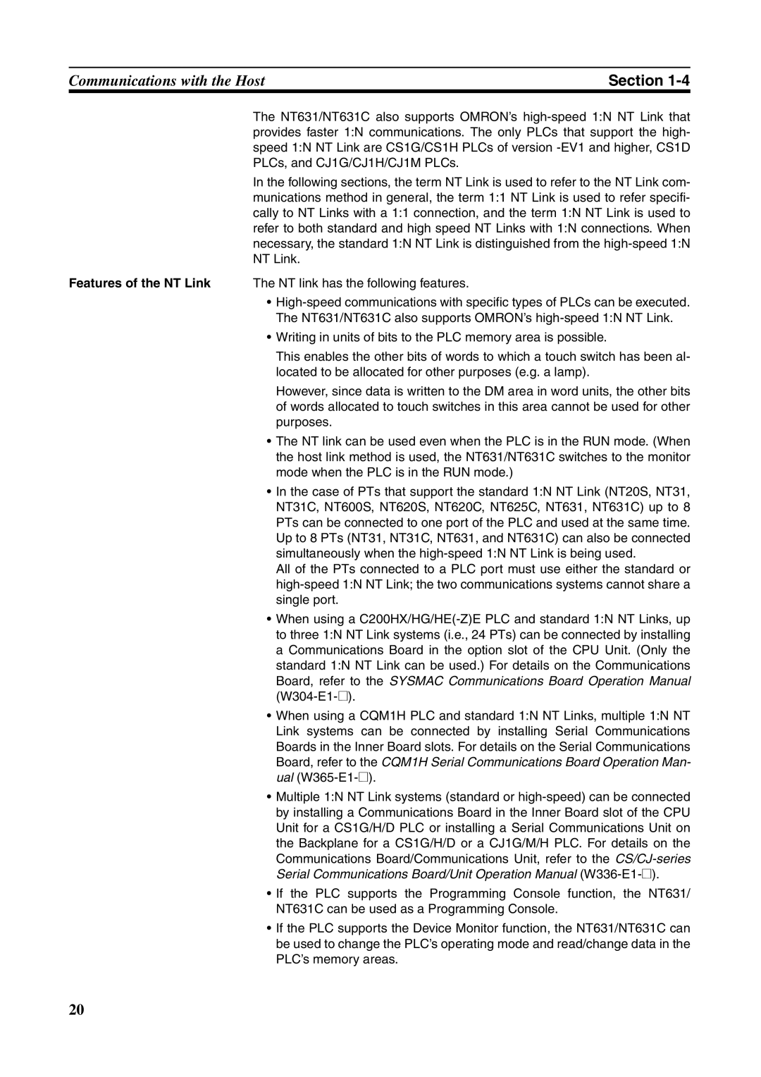 Omron NT631C manual Section 