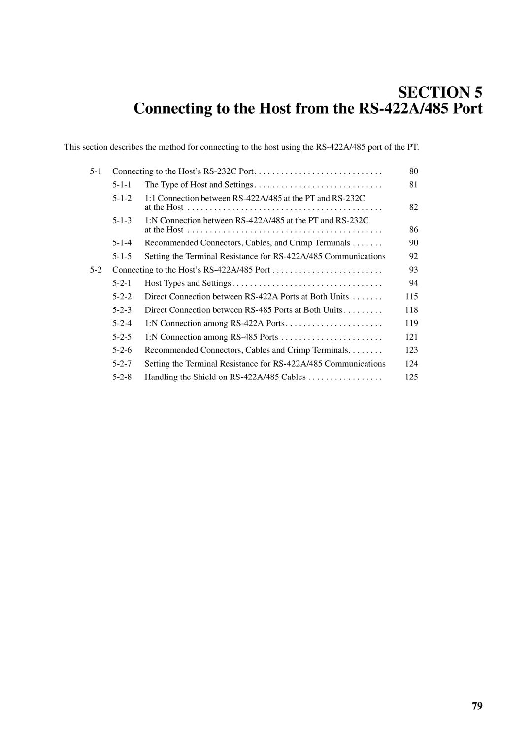 Omron NT631C manual Connecting to the Host from the RS-422A/485 Port 