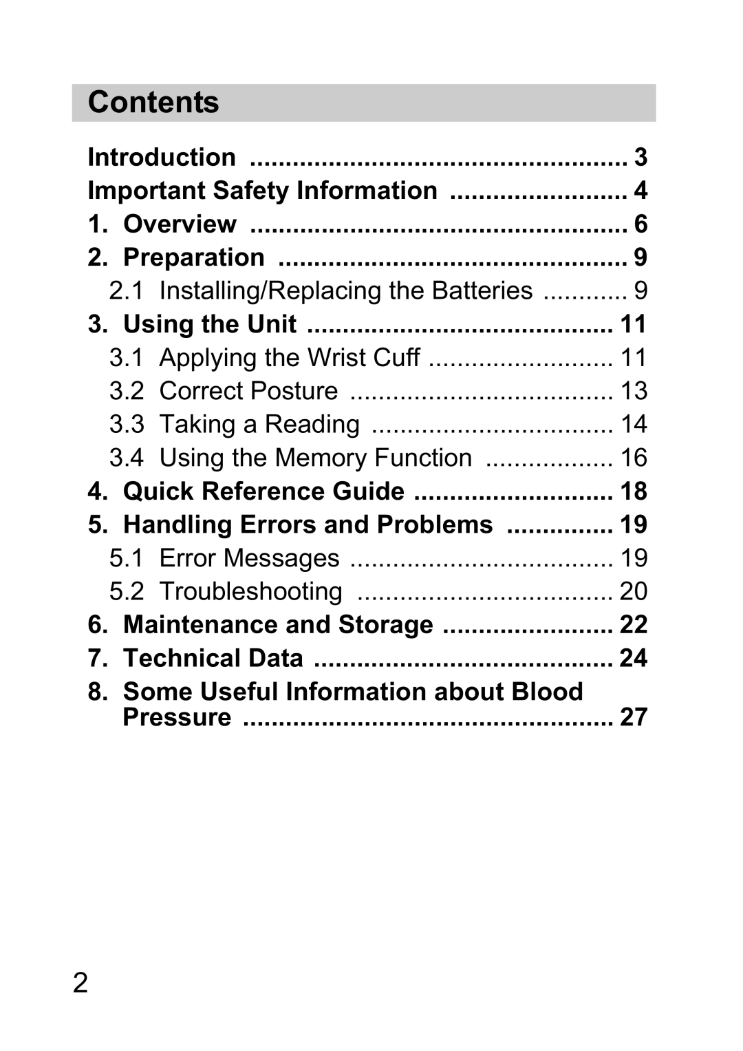 Omron R2 instruction manual Contents 