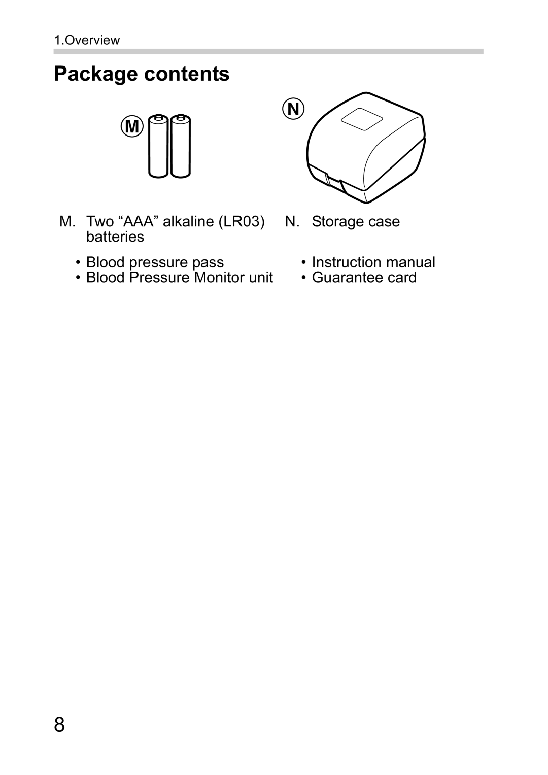 Omron R2 instruction manual Package contents 