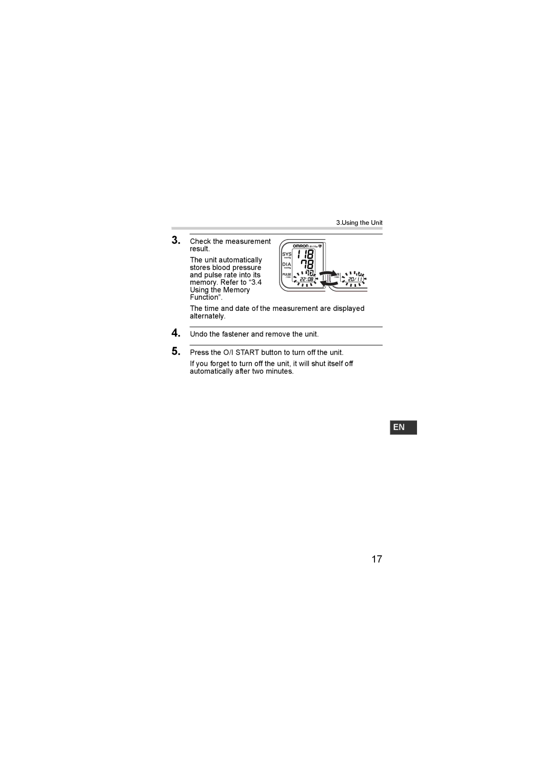 Omron R3-1 Plus instruction manual Using the Unit 