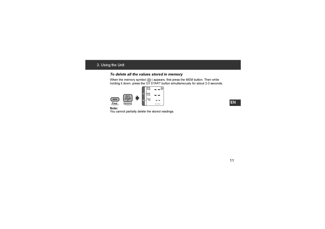 Omron R3 instruction manual To delete all the values stored in memory 