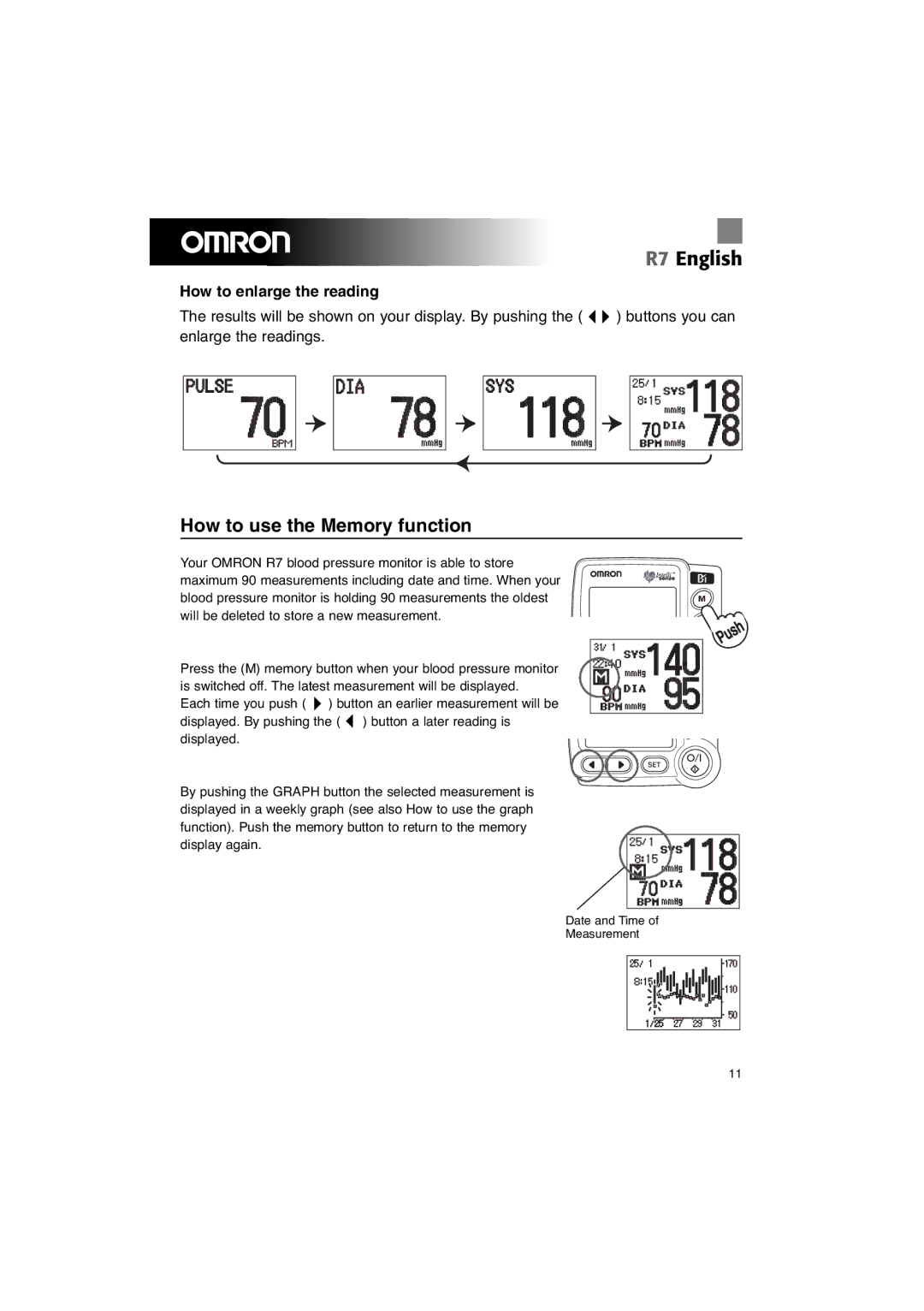 Omron instruction manual R7 English, How to use the Memory function 