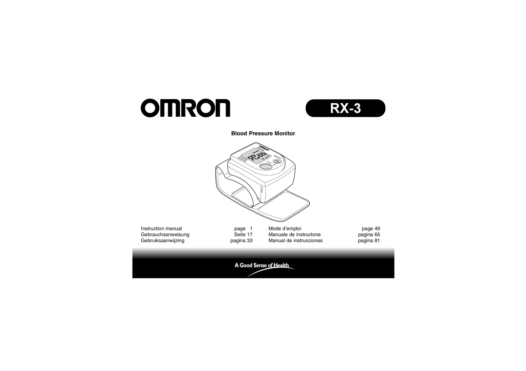 Omron RX-3 instruction manual 