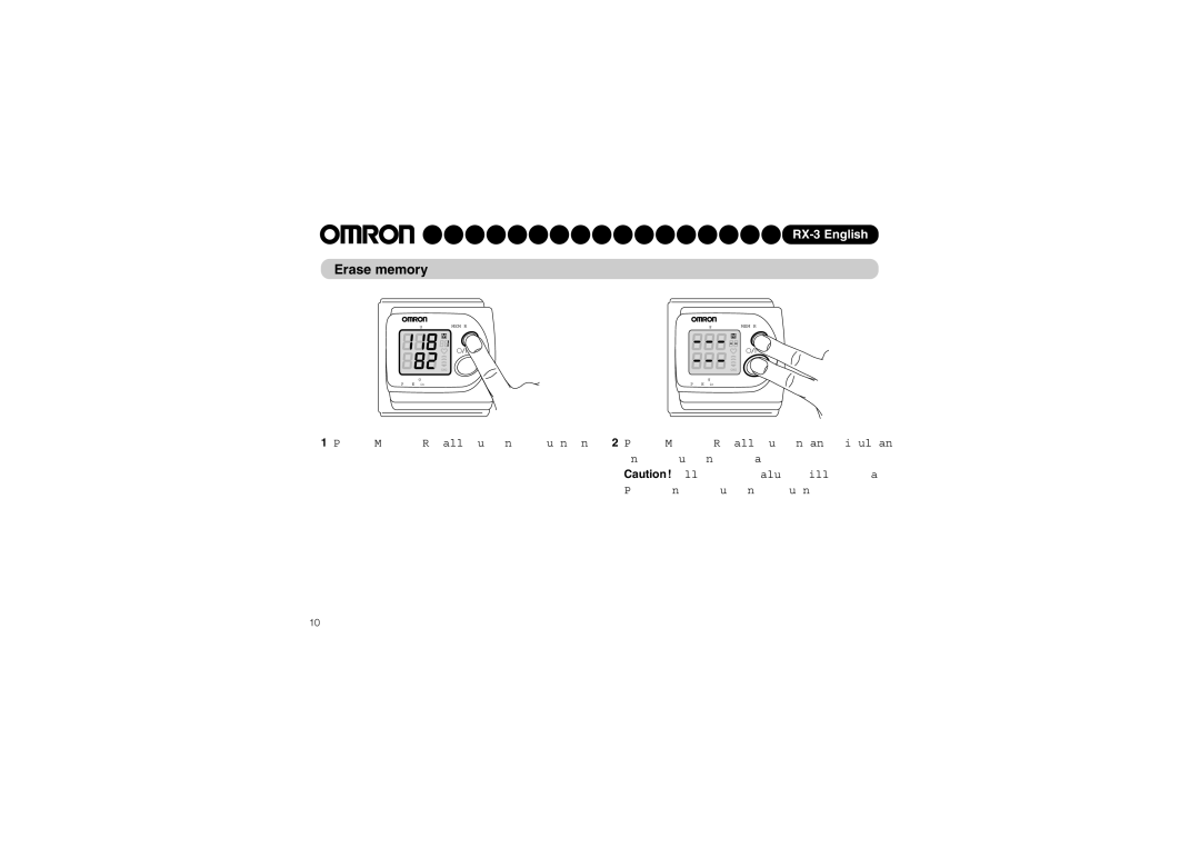 Omron RX-3 instruction manual Erase memory 