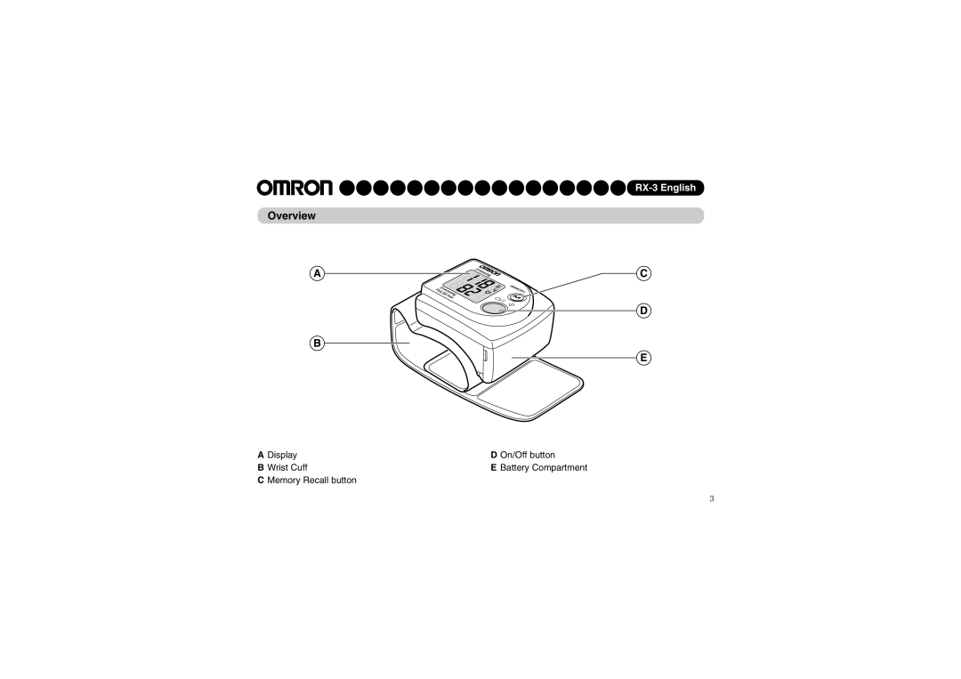 Omron RX-3 instruction manual Overview 