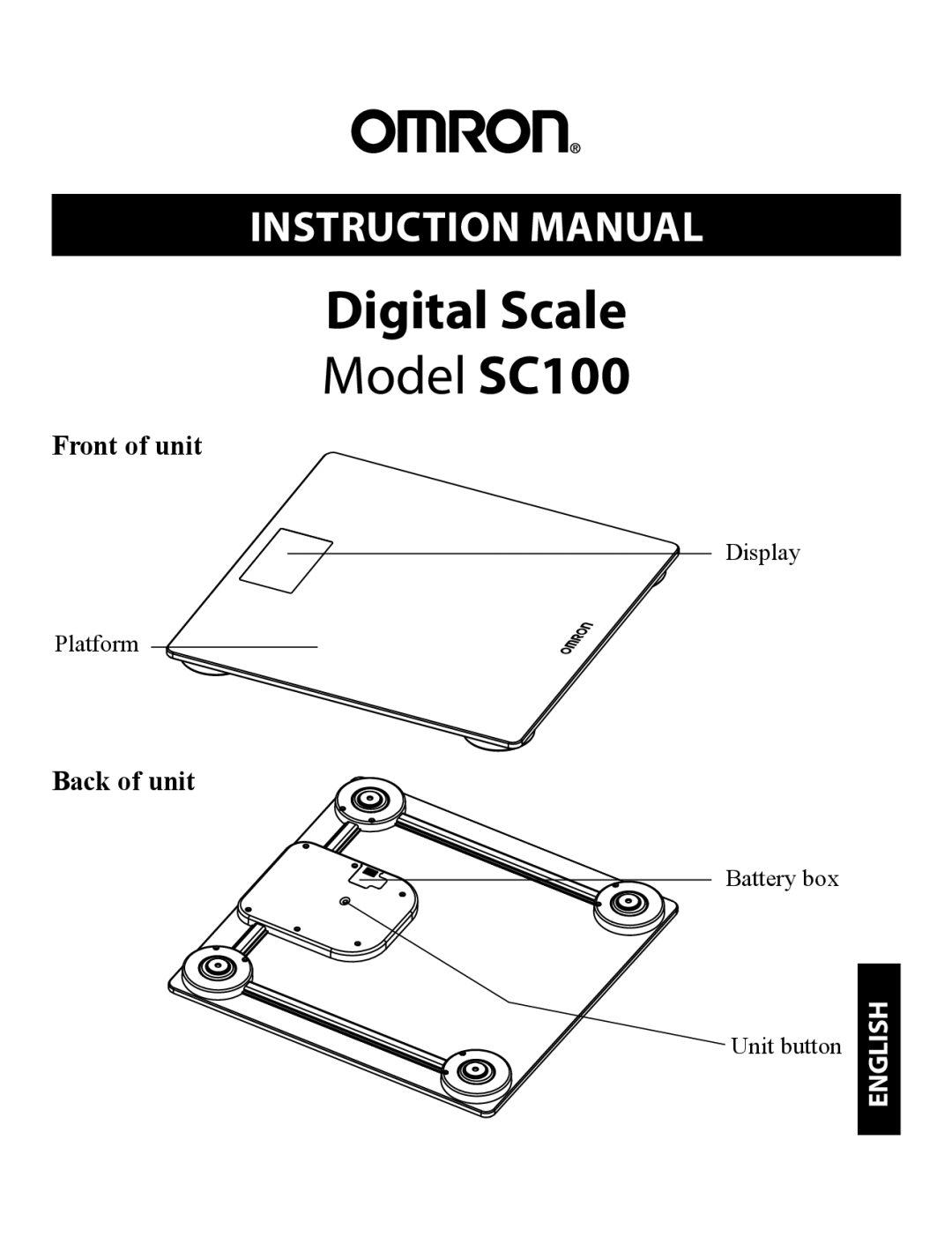 Omron SC100 instruction manual Digital Scale 