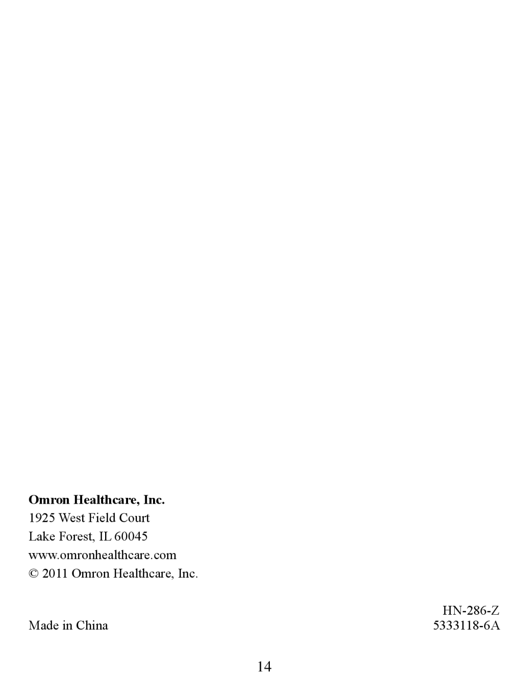 Omron SC100 instruction manual Omron Healthcare, Inc 