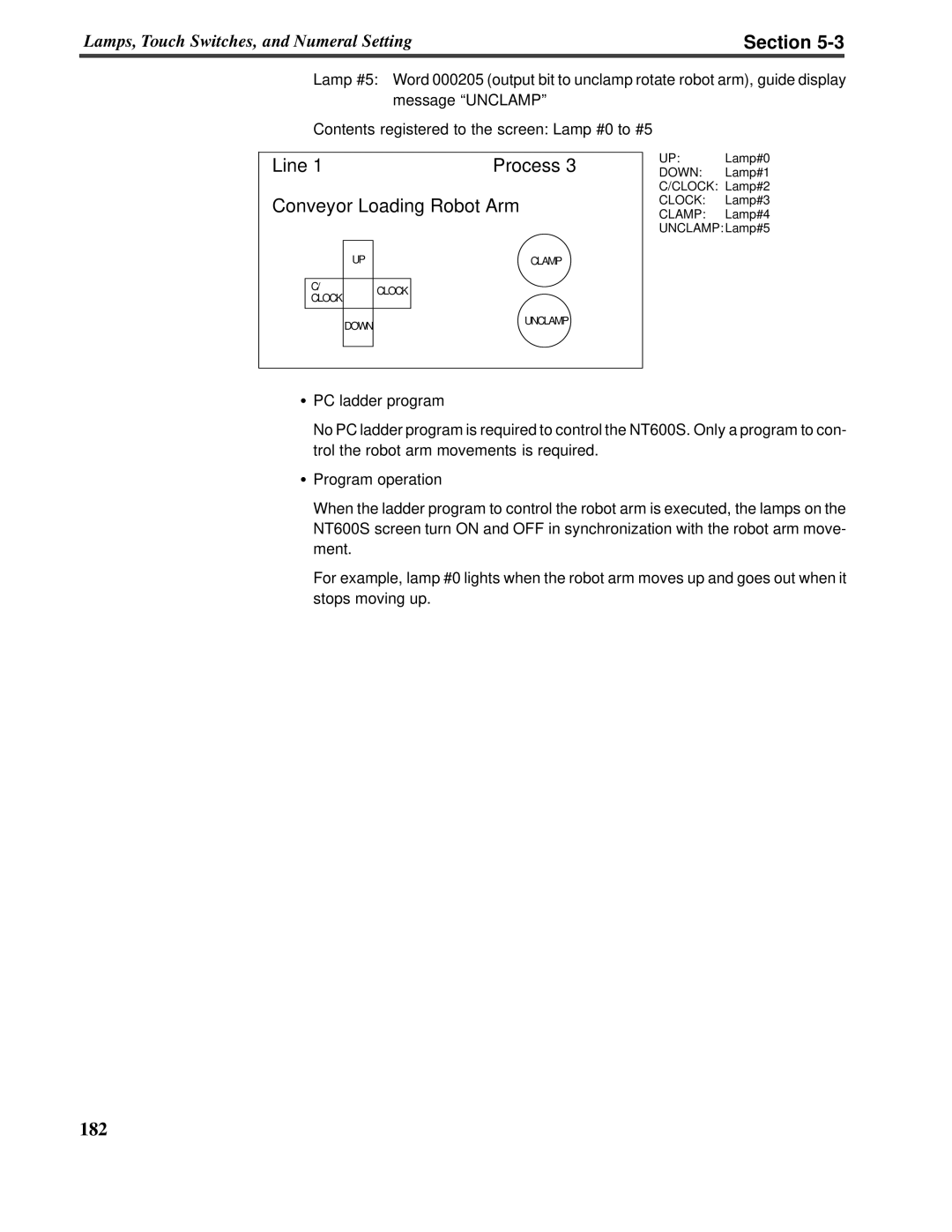 Omron V022-E3-1 operation manual Section, Line, Process, Conveyor Loading Robot Arm 