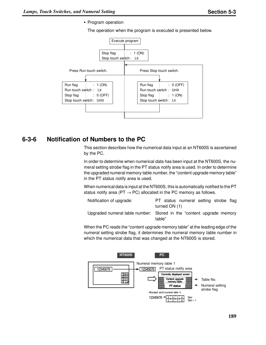 Omron V022-E3-1 operation manual 6-3-6Notification of Numbers to the PC, Section 