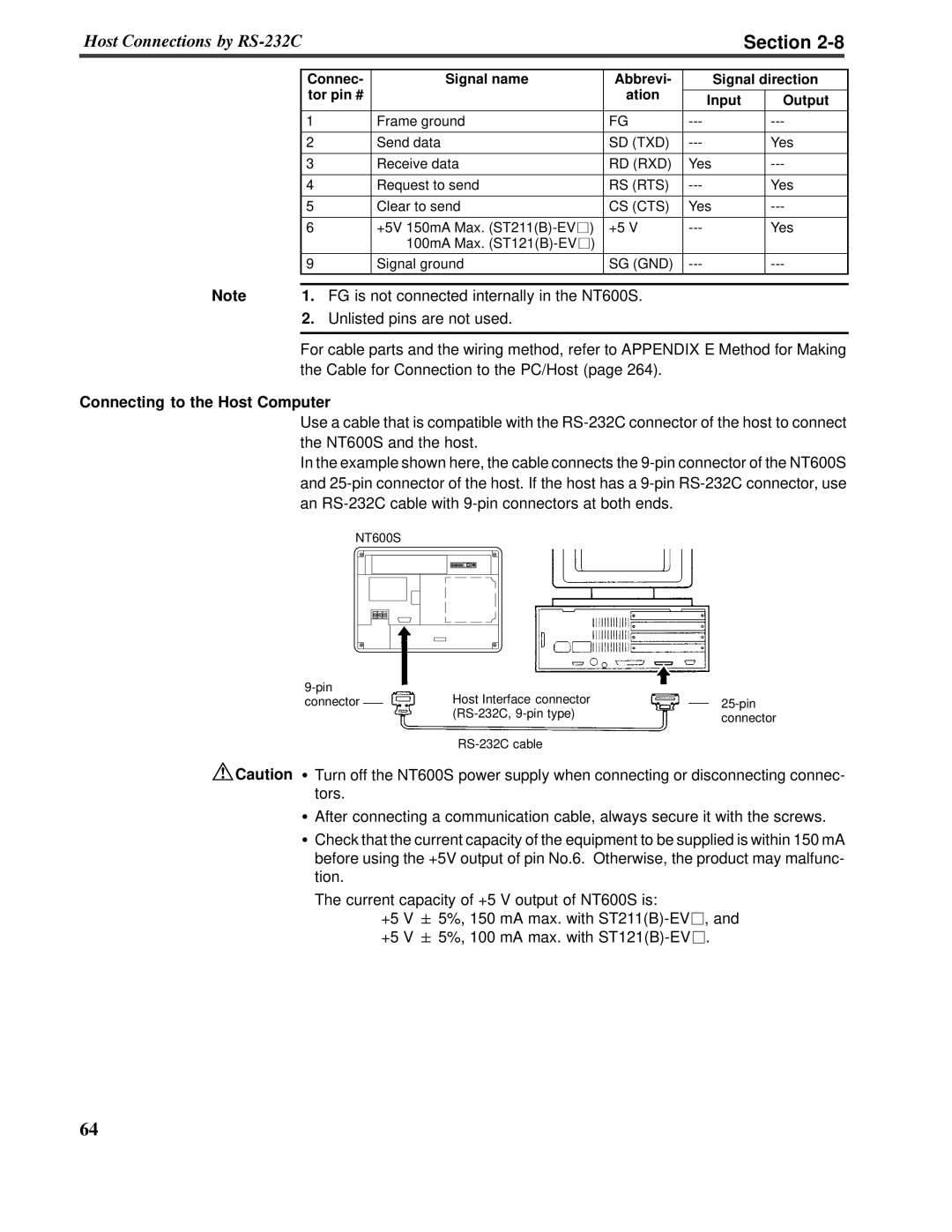 Omron V022-E3-1 operation manual Section, Connecting to the Host Computer 