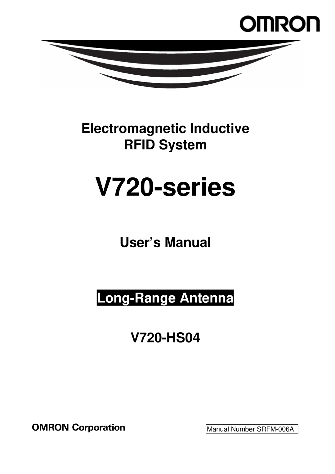 Omron V720-HS04 user manual V720-series 