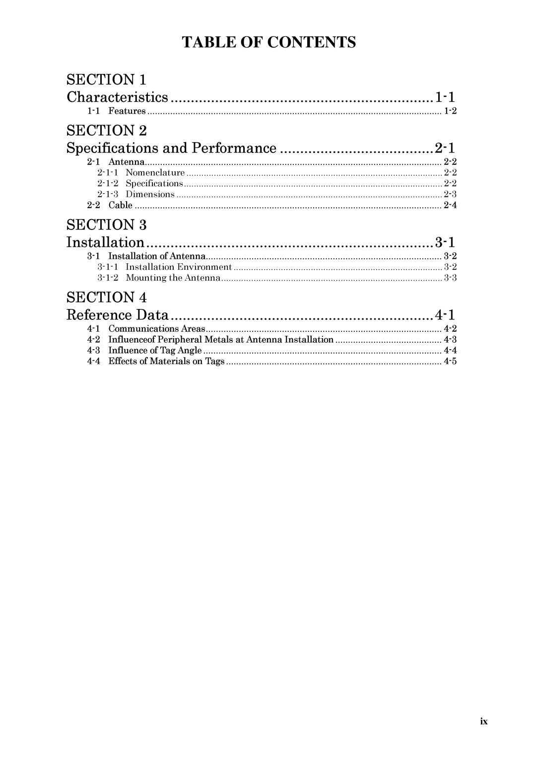 Omron V720-HS04 user manual Table of Contents 