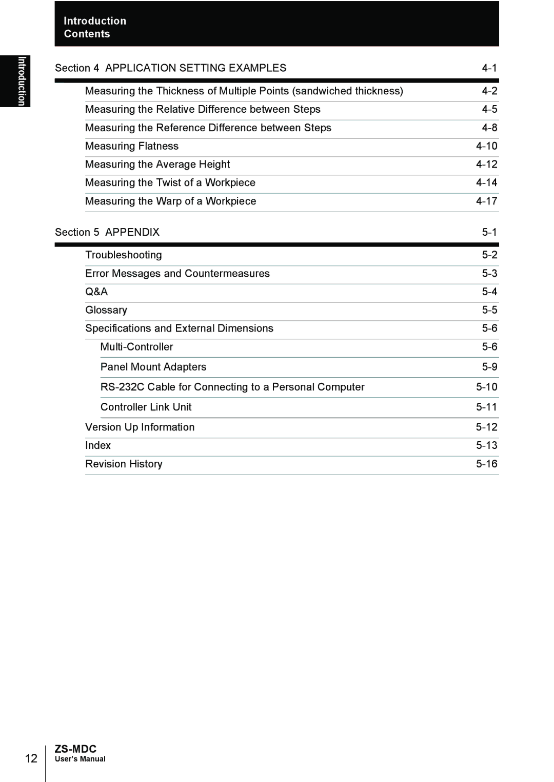 Omron ZS-MDC user manual Introduction Contents 