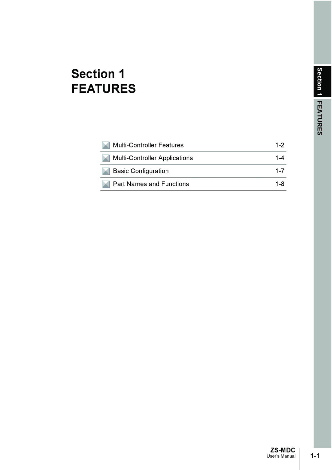 Omron ZS-MDC user manual Features 