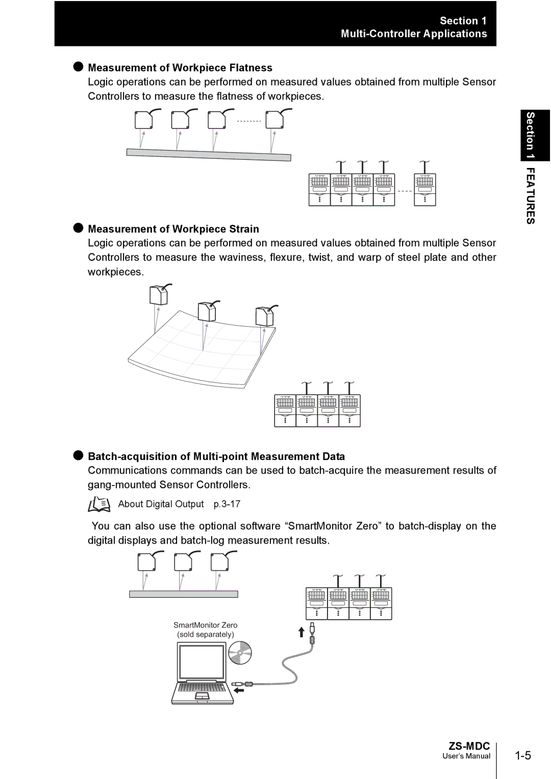 Omron ZS-MDC user manual Measurement of Workpiece Flatness, Measurement of Workpiece Strain 