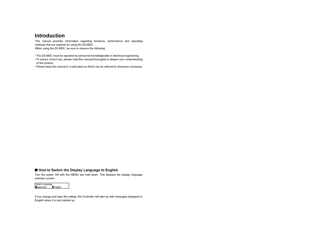 Omron ZS-MDC user manual Introduction, How to Switch the Display Language to English 