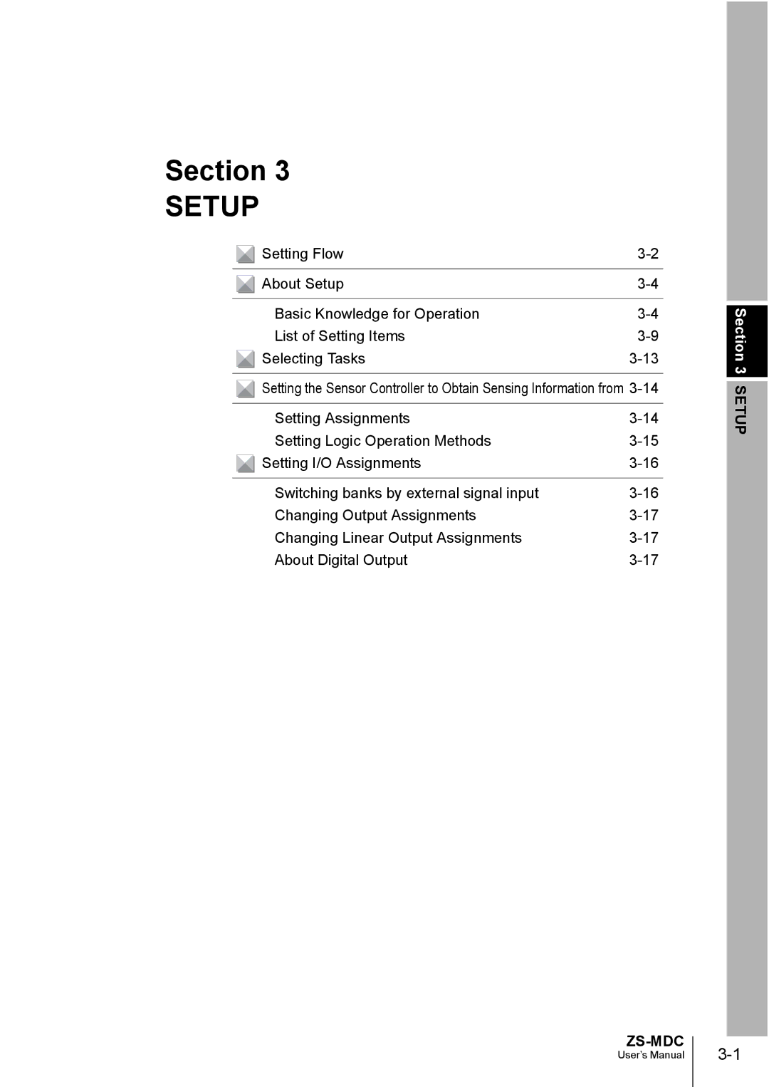 Omron ZS-MDC user manual Setup 