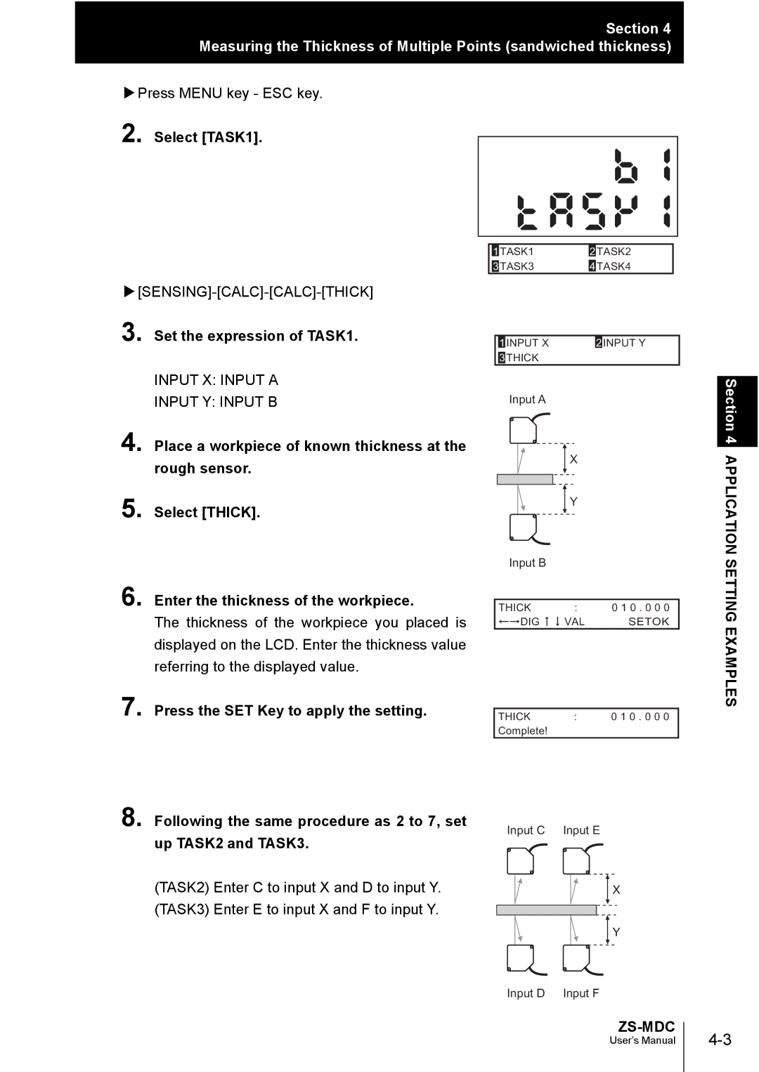 Omron ZS-MDC user manual Select TASK1, Set the expression of TASK1 