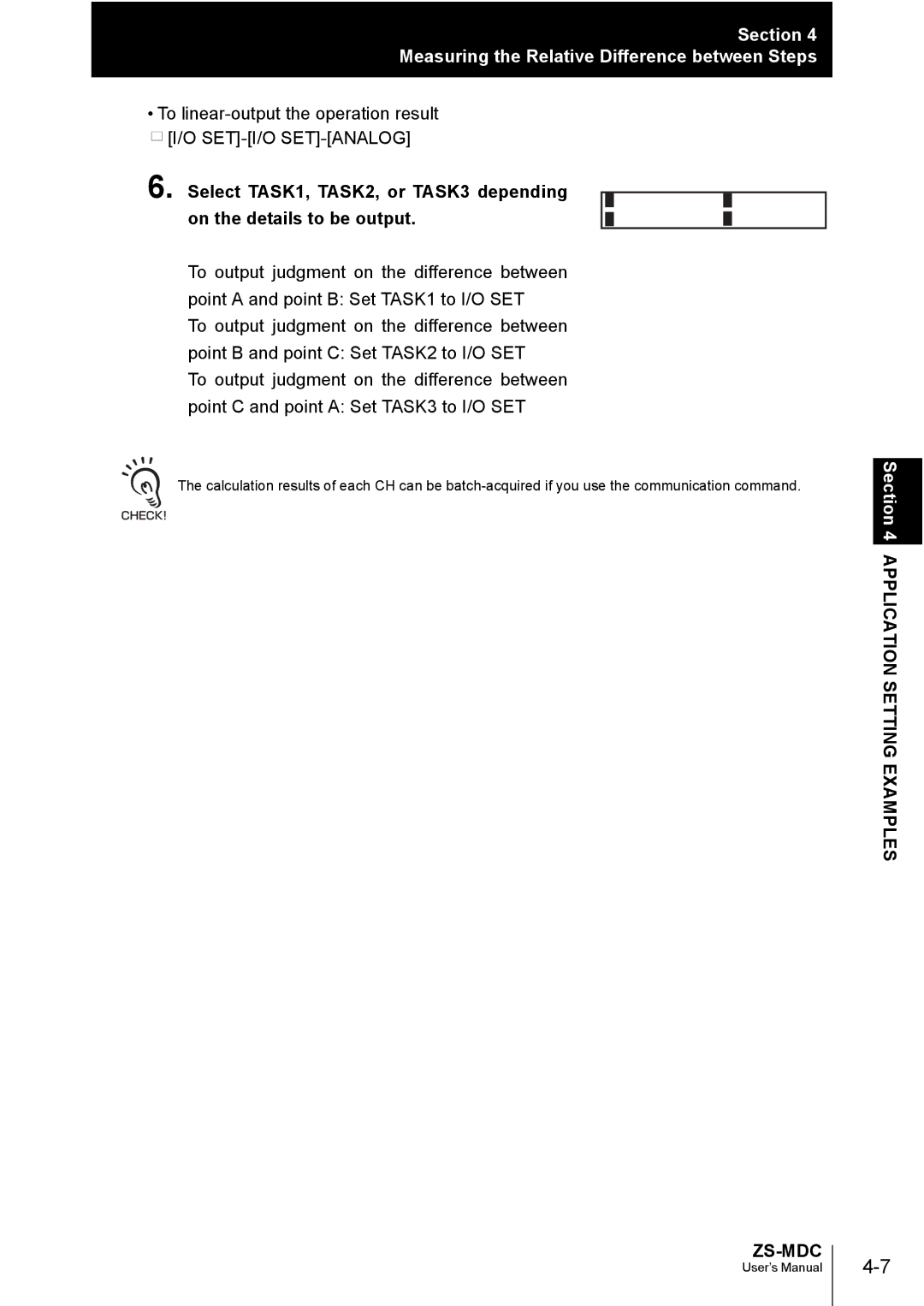 Omron ZS-MDC user manual To linear-output the operation result I/O SET-I/O SET-ANALOG 