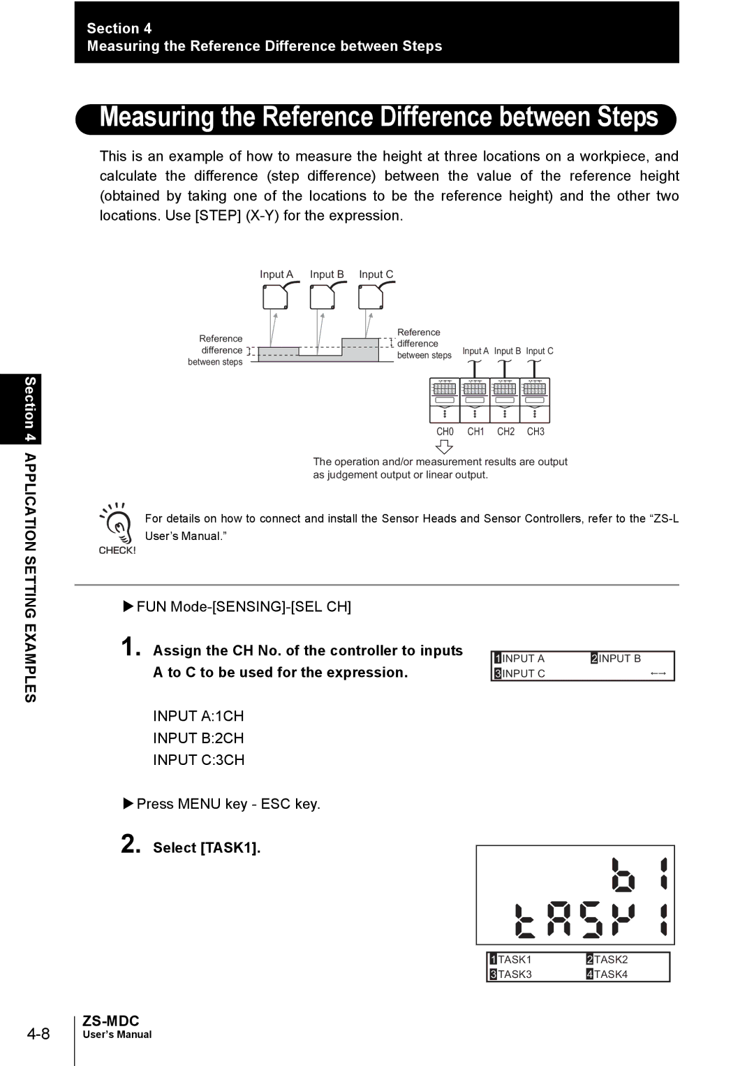 Omron ZS-MDC user manual Measuring the Reference Difference between Steps 