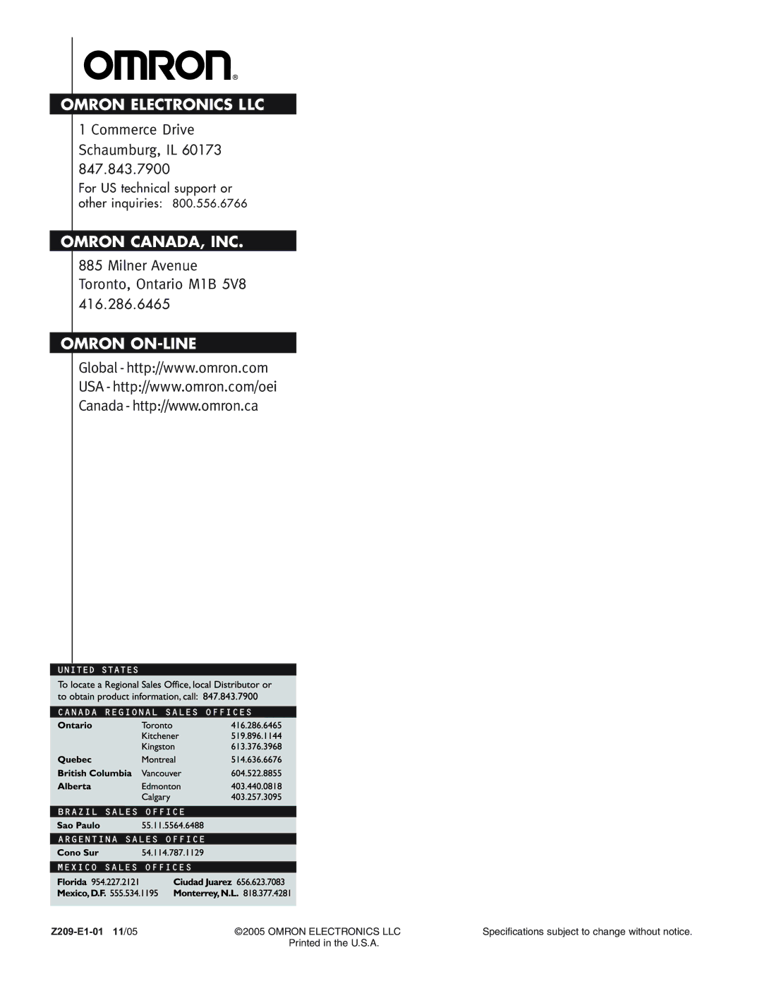 Omron ZS-MDC user manual Omron Electronics LLC 