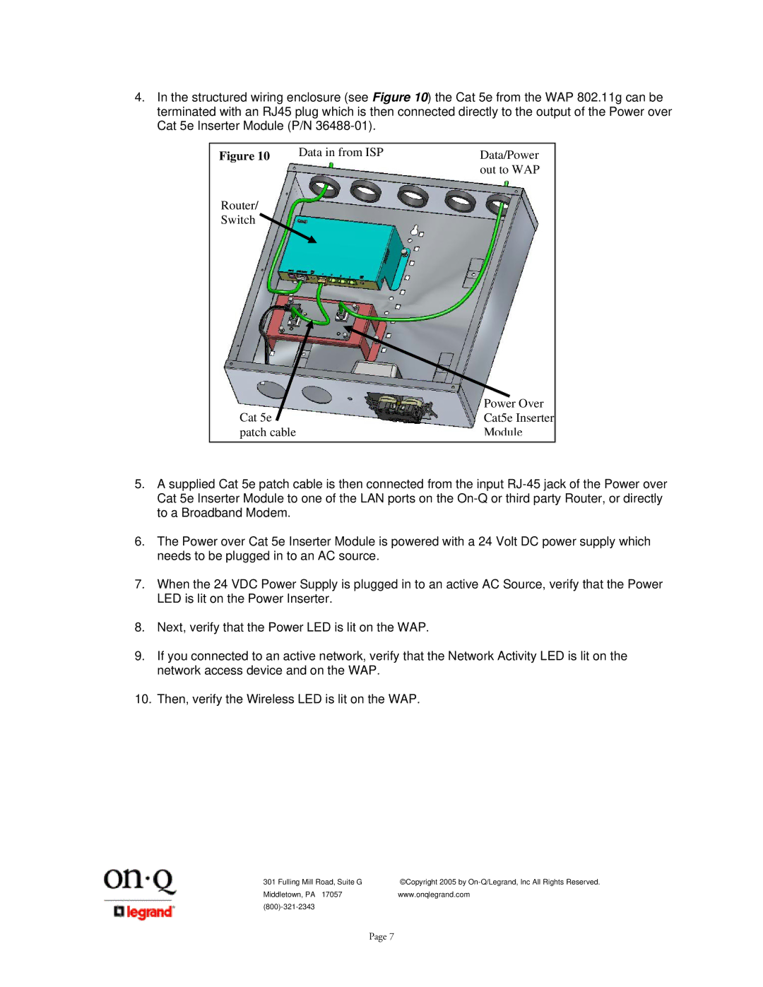 On-Q/Legrand 1307877 owner manual Data in from ISP Data/Power 