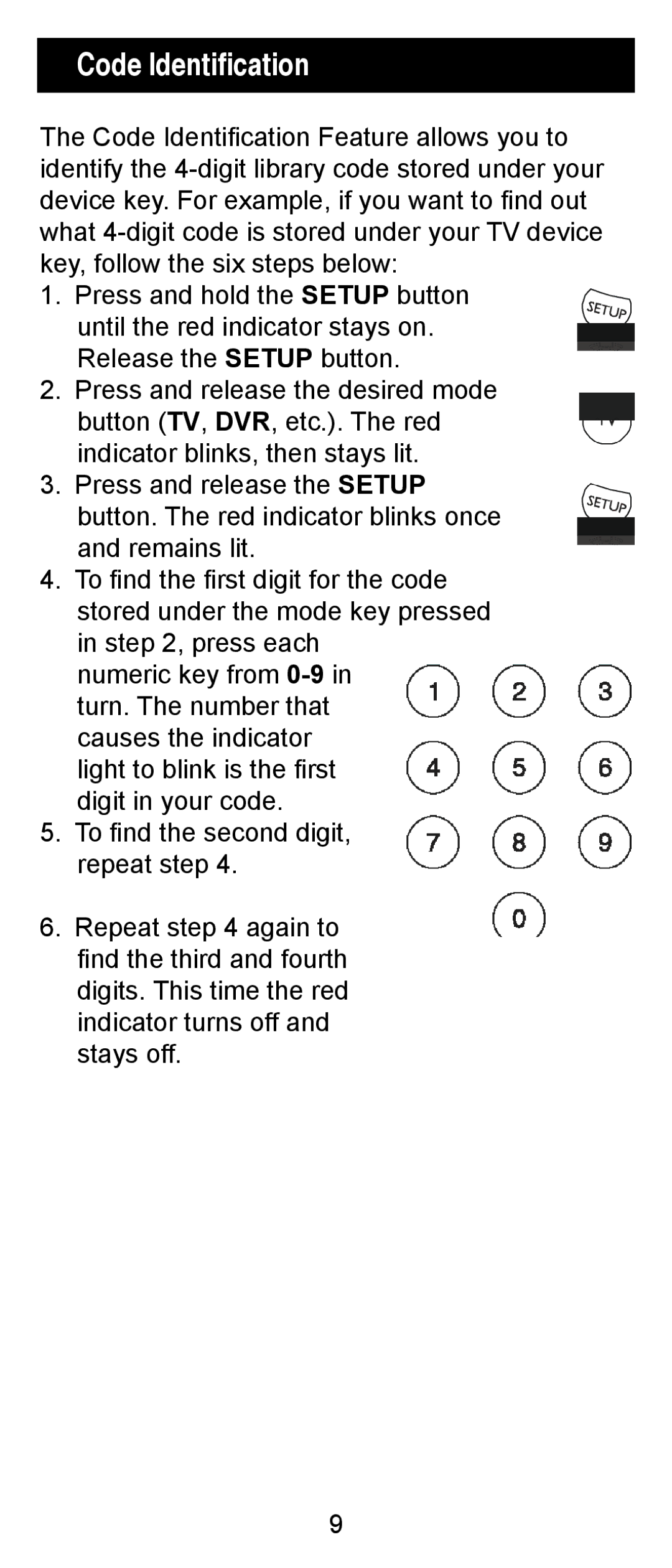 One for All 24993 instruction manual Code Identification 