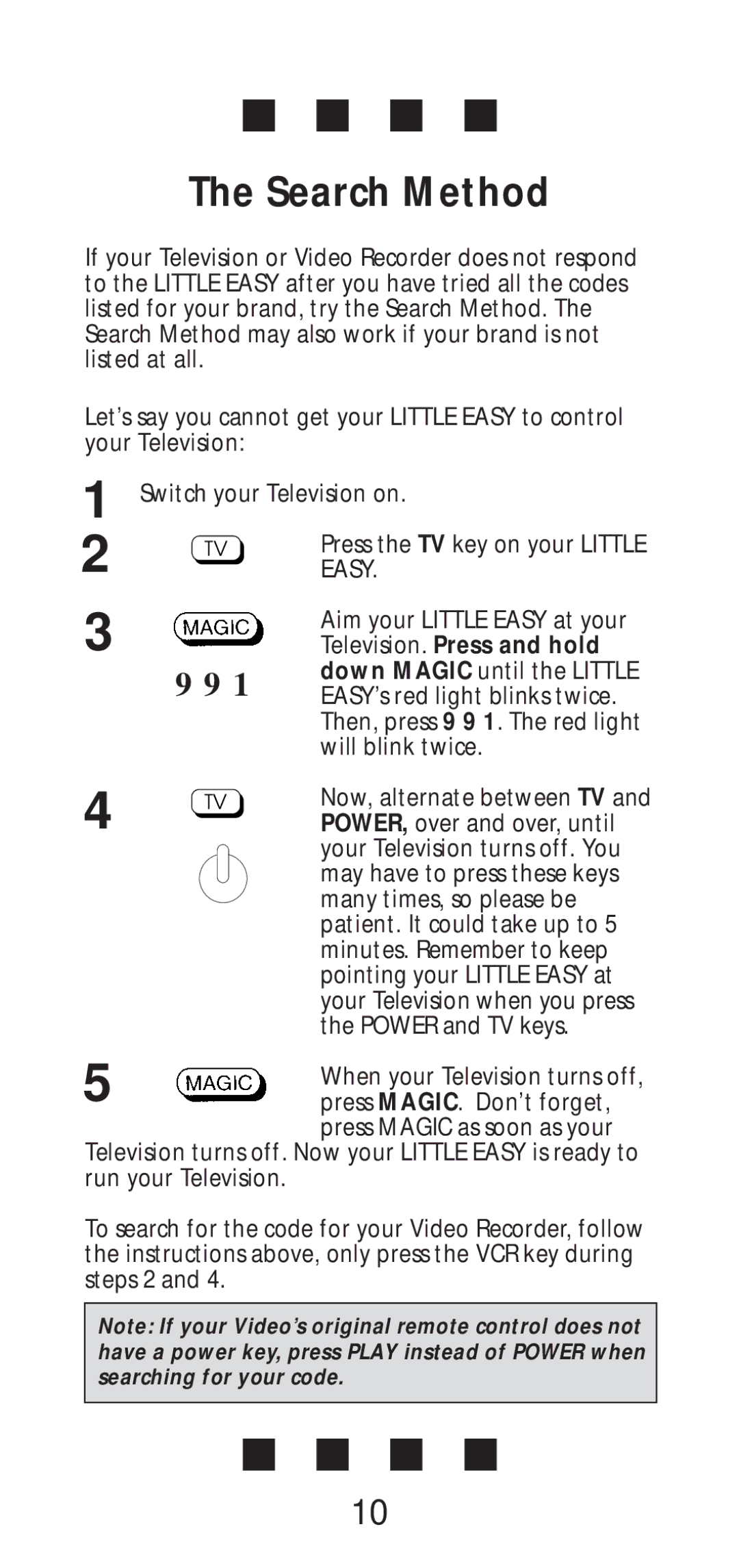 One for All Little Easy manual Search Method 