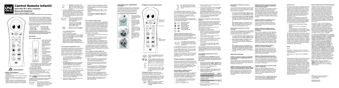 One for All OARK02R manual Cómo Cambiar los Ajustes para el Control de la Potencia, La tecla ON/OFF encienda/apaga Oprima 