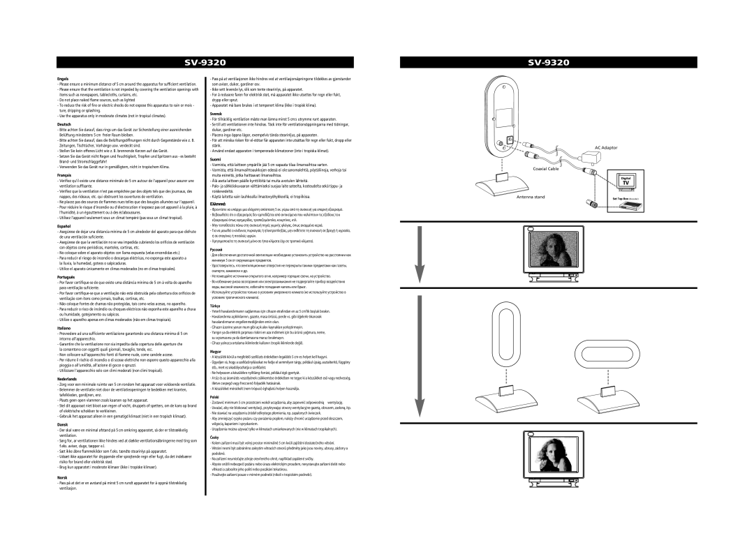 One for All SV-9320, 704146 instruction manual Engels, Deutsch, Svensk 