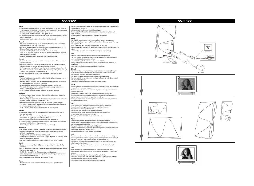 One for All SV-9322, 706735 instruction manual Engels, Deutsch, Svensk 